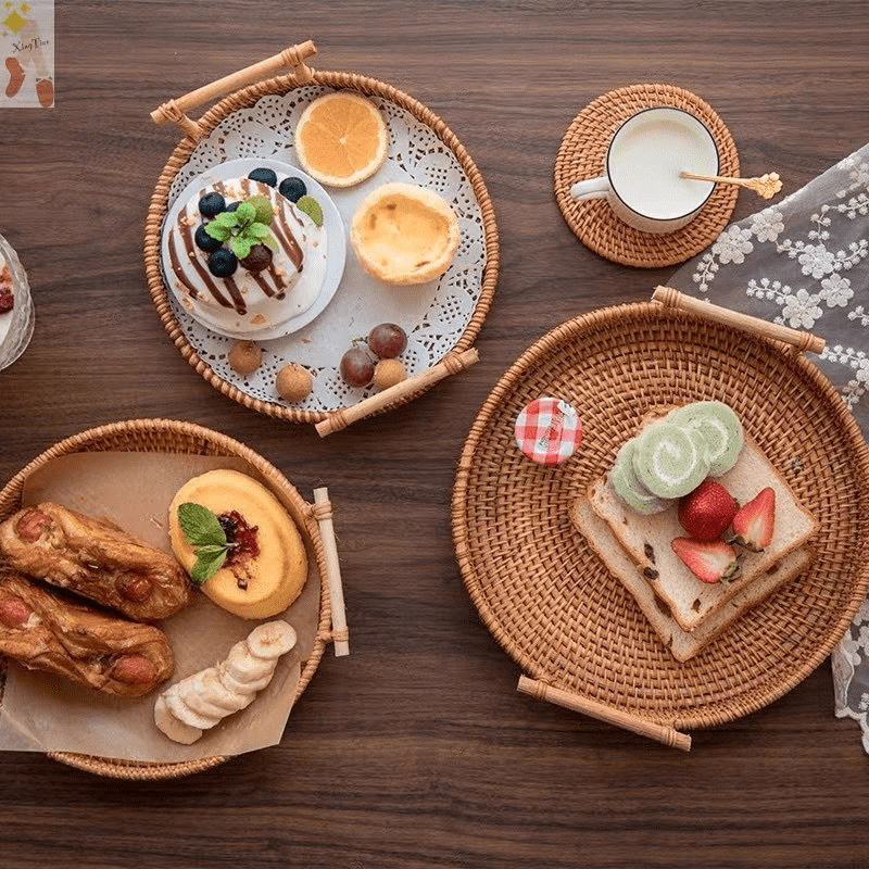 Bandeja de Café da Manhã em Vime Luxo