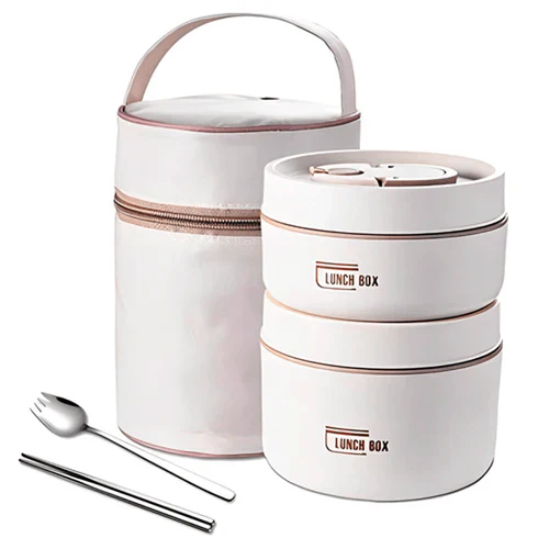 Kit Potes Térmicos LunchBox + Lancheira e Talheres Casa & Conforto